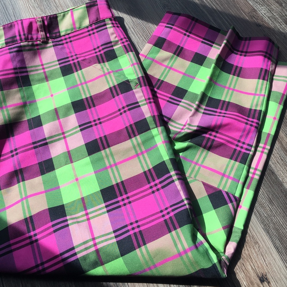 Lilly Pulitzer Pink and Green Plaid Capris